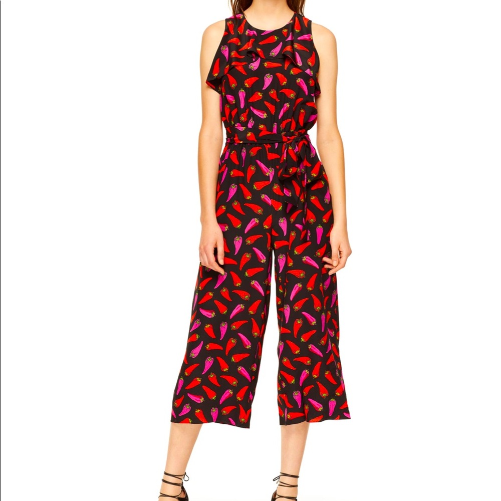 NWT KATE SPADE 100% silk hot pepper jumpsuit